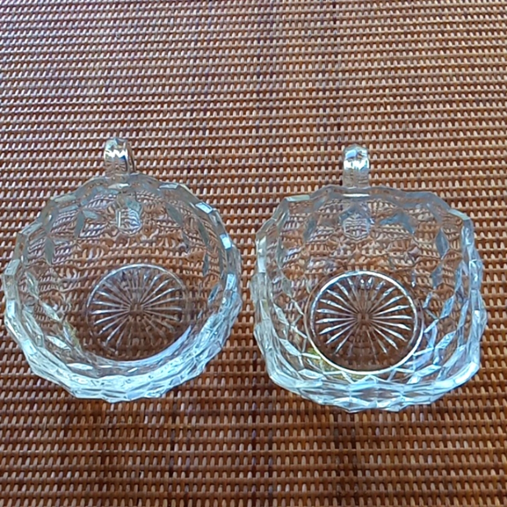 2 vintage Fostoria American single handled bowls, Very Pretty
